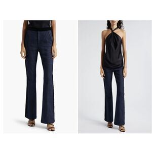 New Cinq A Sept Women's Blue Ariane Racing Stripes Bootcut Jeans Pants Size 8